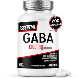 Gaba 1200mg por porción | Apoya la Relajación y el Descanso, GABA Essential Testrol, 200 Cápsulas.