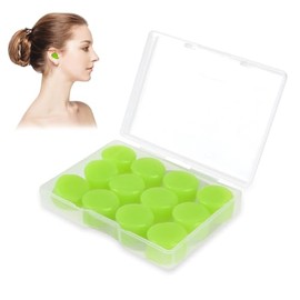 12Pcs Tapones de Oídos de Dormir, Tapones de Oídos de Silicona con Bloqueo de Sonido Nivel 32 DB, Reutilizables con Caja para Dormir en Caso de Ronquidos Nadar Viajar Conciertos Trabajar Estudiar