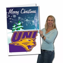 University of Northern Iowa 2'x3' Giant Christmas Greeting Card Plus a Bonus Yar