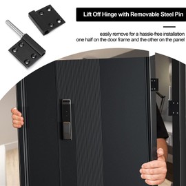 12 Pack Lift Off Hinges Heavy Duty, Black Hinges for Doors, Door Hinge Lubricant Indoor, 4 Inch Hinges, Garage Door Hinges
