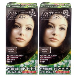 Avant-garde Avantgardo Dandelion Hair BB Coating Color Cream Dark Brown 80g 2pcs/Hair Dye / 아방가드로 민들레 헤어 비비 코팅 칼라크림 진한갈색 80g 2개/염색약