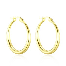 Philip Jones Gold Plated 25mm Hoop Earrings