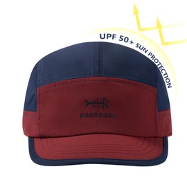 Bassdash Ultra-Light UPF 50+ Baseball Cap Unisex Baseball Cap Unstructured Quick Dry Folding Hat Adjustable Outdoor Activities for Men and Women, Burgundy/Navy, Unit size