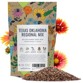 Texas Oklahoma Regional Mix Seeds for Planting - Bulk 1 Pound Bag - Over 240,000 Native Seeds - Open Pollinated and Non GMO