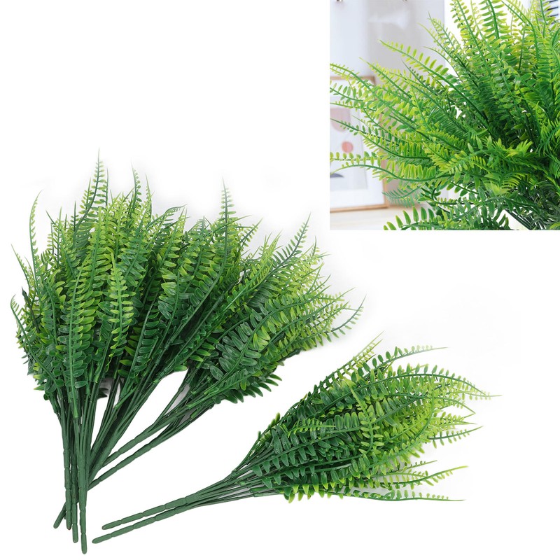 12pcs Artificial Plants Greenery Simulation Plants Fern Wort Fake Grass