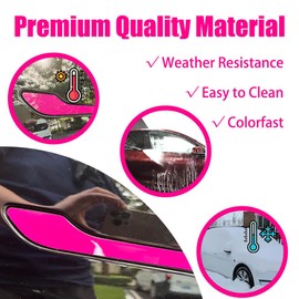 Yeapop 6 Pcs of Door Handle Stickers Compatible with Model 3 and Model Y. Decoration & Protection Accessories for Tesla. (Hot Pink)
