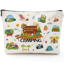 Sitsink Camping Wildlife Lover Gifts - Best Memories Are Made Camping Cosmetic Makeup Bags, Camping Gifts for Women, Outdooor Enthusiasts Accessories Pouch, Camping Toiletry Bag for Friends Birthday