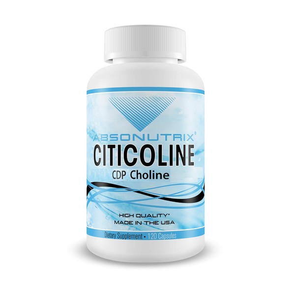 Absonutrix Citicoline CDP Complejo de colina Suplemento 500 mg 120 100% tapas vegetarianas
