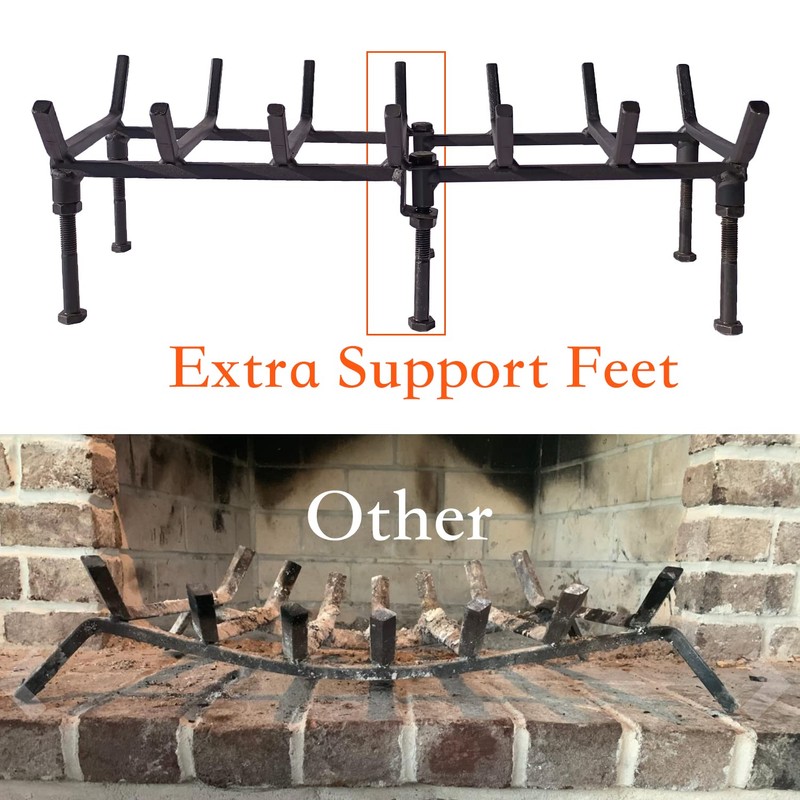 TAFIEDA Fireplace Grate. 24 inches Heavy Duty Solid Steel Fireplace