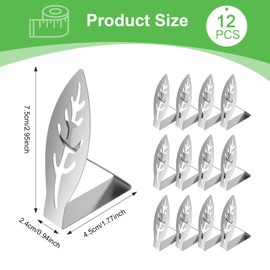 VINATO 12 Pezzi Tovaglia Clip in Acciaio Inox, Ferma Tovaglia da Esterno, Design a Foglia, Adattano a Tavoli con Spessore Fino a 4 cm, Fermatovaglia da Tavola per Picnic, Barbecue, Matrimoni, Feste