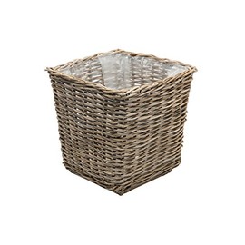 KOUBOO 1080027 Rattan Kobo Square Planter, Grey