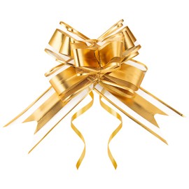 DAWRIS 30pcs Pull Bows 4 inch Mini Pull Bows for Gift Wrapping Gold Gift Bows Gift Wrap Ribbon Pull Bows for Birthday Wedding Baskets Flower Christmas Valentine's Day Party Gift Wrapping Decoration