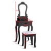 Casart Bathroom Vanity Wood Makeup Dressing Table Stool Set with