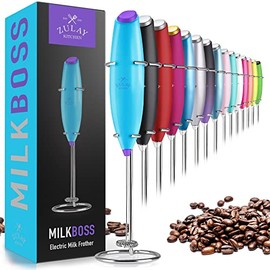 ZK Milk Frother OG w Stand - Pop Teal n Purple