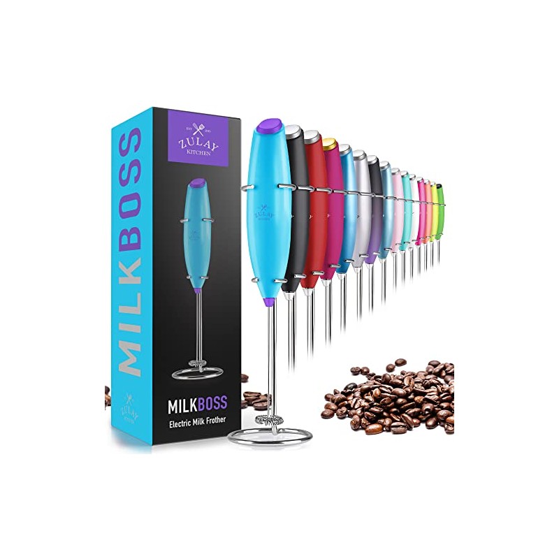 ZK Milk Frother OG w Stand - Pop Teal n