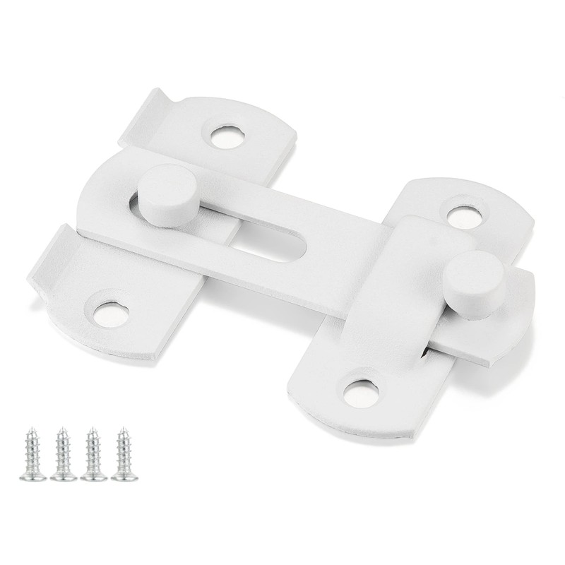2 Packs Barn Door Latches，Matte White Stainless Steel barn gate