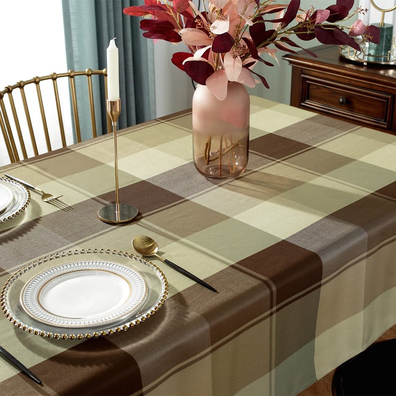 Rectangle Tablecloth 52 x 70 Inch Checkered Table Cloths Spillproof