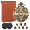 Mini DND Dice Set Bronze Steampunk Gear Pocket Watch Case