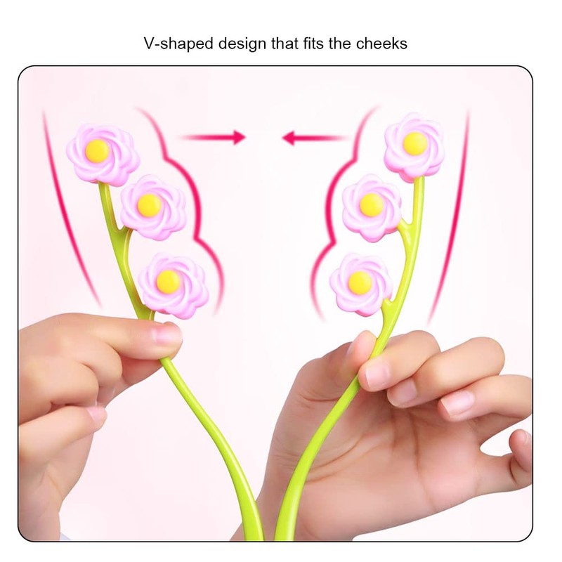 HSBMAIAOSI Face Roller V Shaped Face Massager Double Clips Massager
