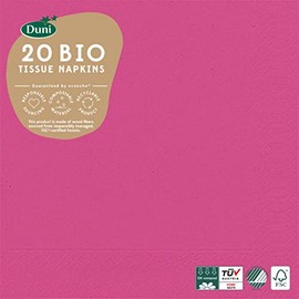 Duni Napkins 3-Ply Tissue Plain Fuchsia 33 x 33 cm Pack of 20