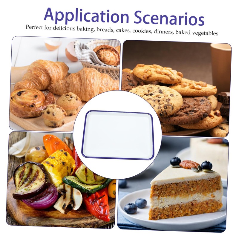 MOKKHNB Enamel Roasting Baking Dish Heat Resistant Oven Tray for