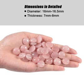 Nupuyai Pack of 5 16 mm Rose Quartz Cabochons Gemstones, Round Crystal Cabochon Stones Flatback Healing Stone DIY Jewellery Beads for Pendants, Jewellery Making, Craft Decoration