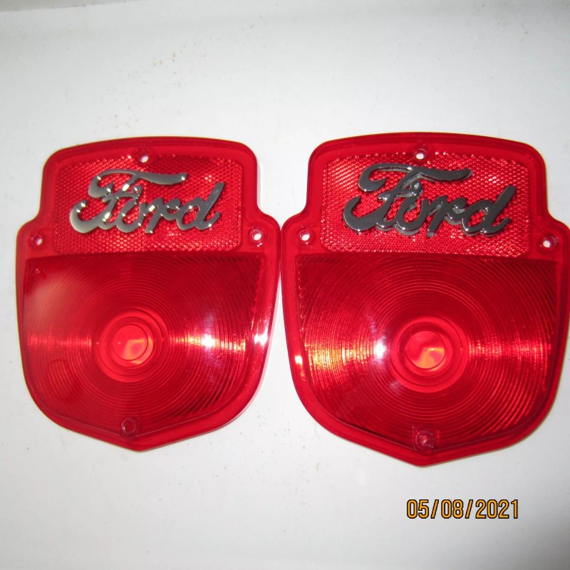 Ford 1953-60 Ford F-100 tail light lenses with chrome metal