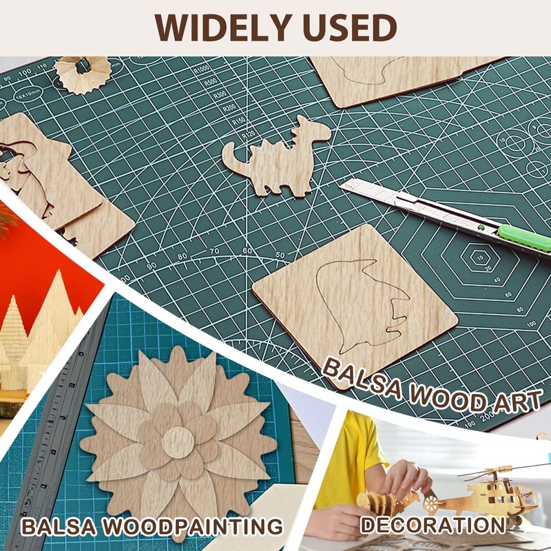 12-Pack Balsa Wood Sheets 200x100x1mm Lightweight Craft Balsa Wood Thin