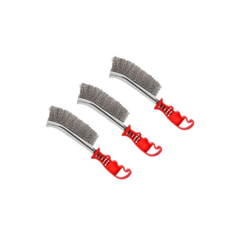 3pcs Wire Scratch Brushes Set Carbon Steel and Stainless Steel