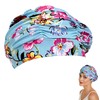Pleated Fabric Swimming Cap for Women, Loose Fit Swim Hat