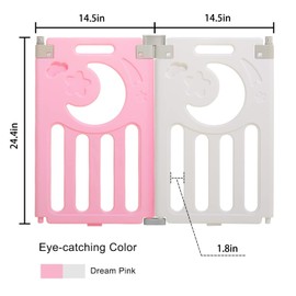 Baby Playpen, Dripex Upgrade Foldable Kids Activity Centre Safety Play Yard Home Indoor Outdoor Baby Fence Play Pen NO Gaps with Gate for Baby Boys Girls Toddlers (2 Panel - Pink + White)