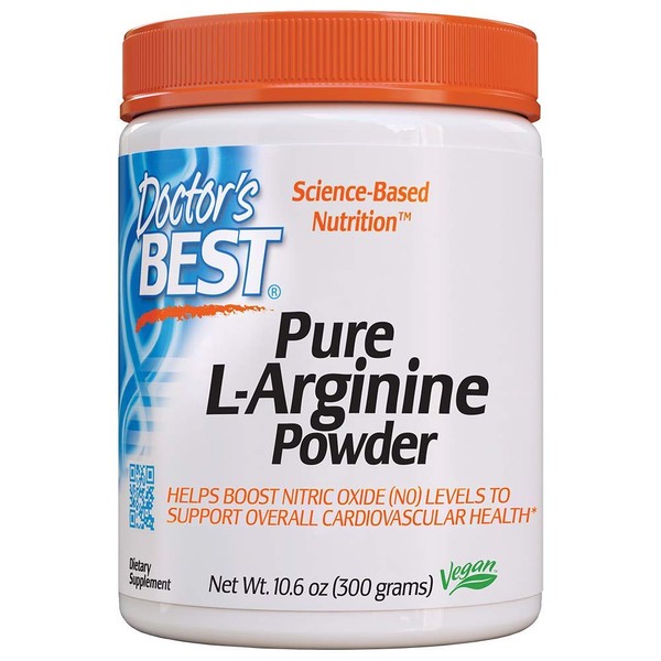 Doctor's Best L-arginine HCL Powder, Non-GMO, Vegan, Gluten Free, Soy Free, Helps Promote Muscle Growth, 300g