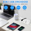 Pfloge® Table Socket Recessed with USB C, 3-Way Built-in Socket