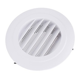 100mm Round Vent Cover, 4 Inch ABS Exhaust Vent Oblique Louver Grille Cover, Weather Resistant Easy to Clean Louvered Grille Cover Air Vent, Air Exterior for Bathroom, Office