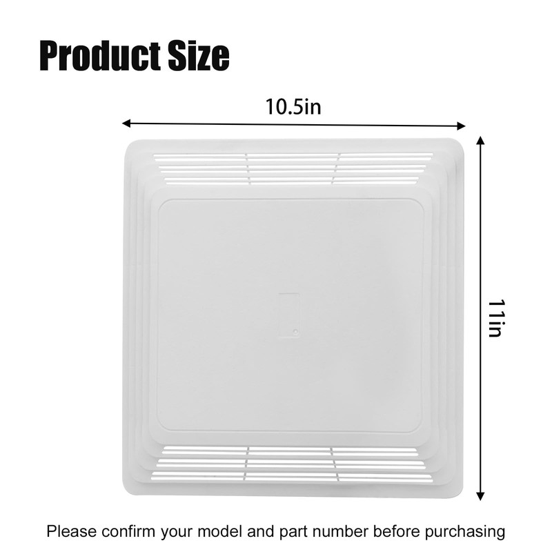 Folosem S97013576 White Classic Bathroom Vent Cover Grille, Water Resistant,