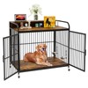 Dog Crate Furniture, Dog Crate Indoor with Adjustable Height Rotating