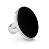 Tuscany Silver Large Round Onyx Ring - Size P