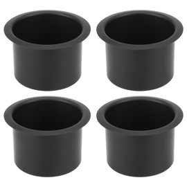 X AUTOHAUX 4pcs Aluminum Alloy Bottle Cup Drink Holder Insert Replacement Black for Marine Boats RVs