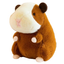 Cuddly Toy, Guinea Pigs, Pillow, Plush, Realistic Hamster Figure, Cuddly Toys for Children, Cuddly Cushion, Soft Plush Toy for Children, Animal Figures (25 cm, Brown)