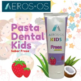 Aeros Pasta Dental Sin Fluor Para Niños 100% Natural Fresa