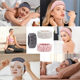 3 Pack Headbands For Women Girls Teens Soft Microfiber Terry Cloth Non Slip Elastic Hairbands For Facial Care Makeup Application Yoga Shower Skincare Routine