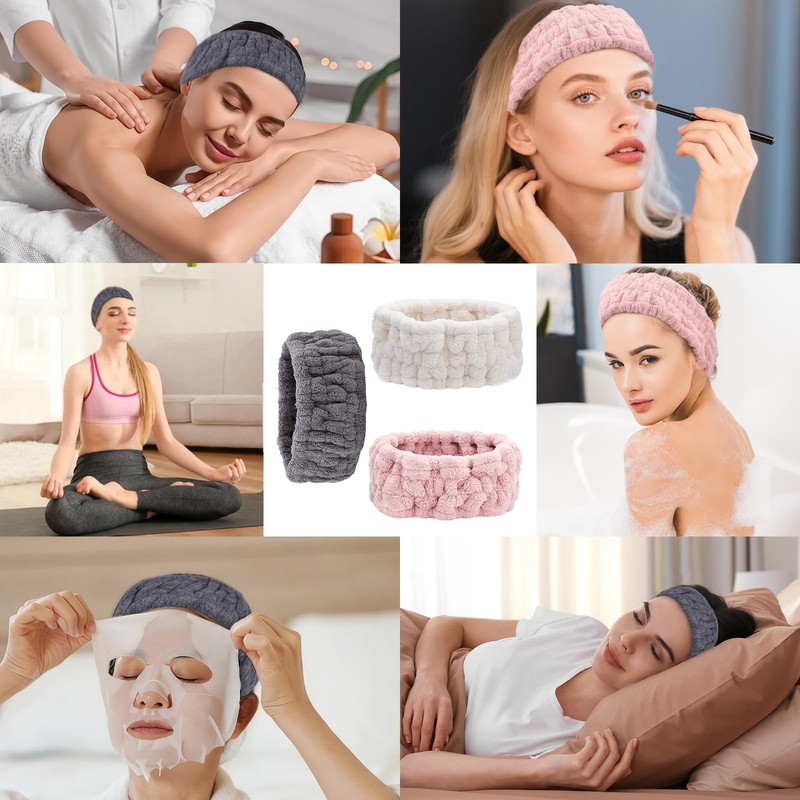 3 Pack Headbands For Women Girls Teens Soft Microfiber Terry