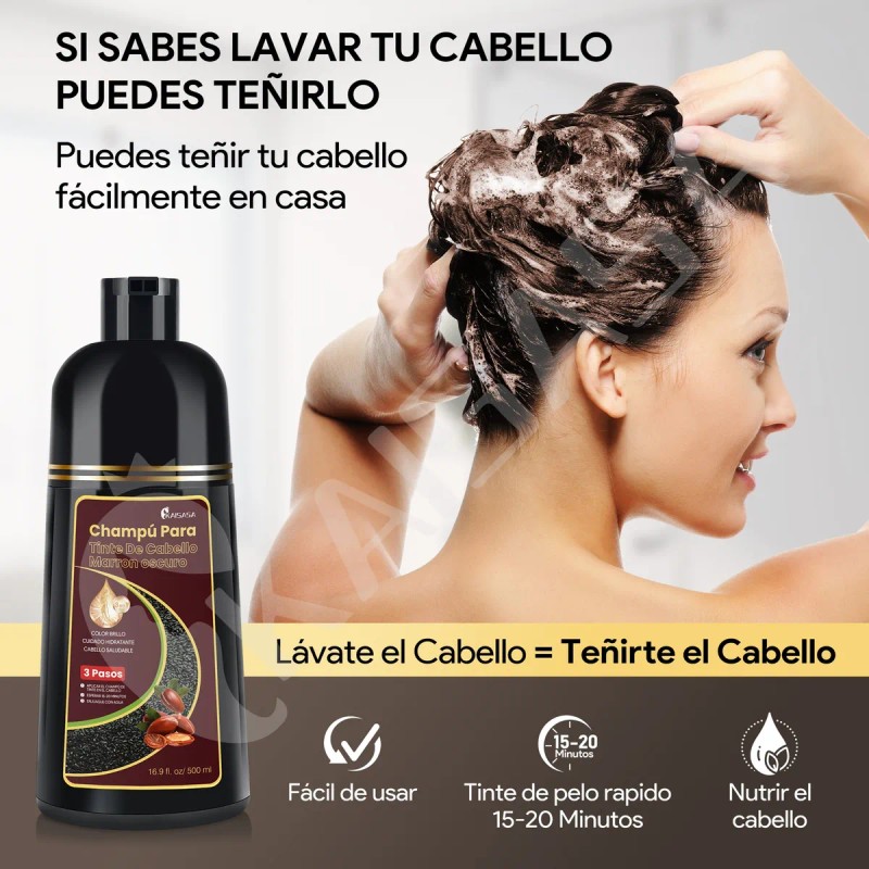 Kaisasa Shampoo Con Aceite De Argn Tinte Cubre Canas 2