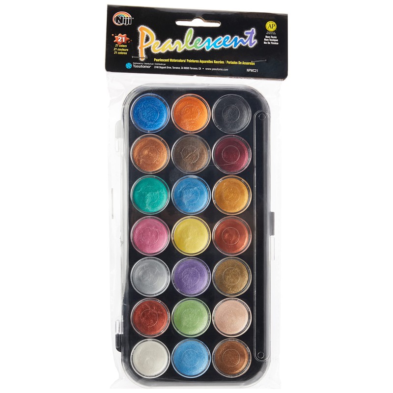 Yasutomo NPWC21 Pearlescent Watercolor Set, 21-Colors