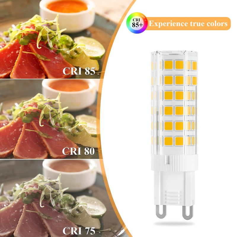 DiCUNO G9 LED Bulb, Ceramic Base Light Bulb 6W (60W