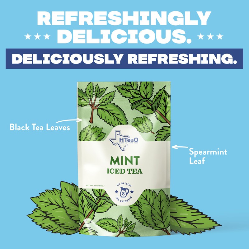 HTeaO Mint Black Tea – Texas-Style Flavored Iced Tea Bags