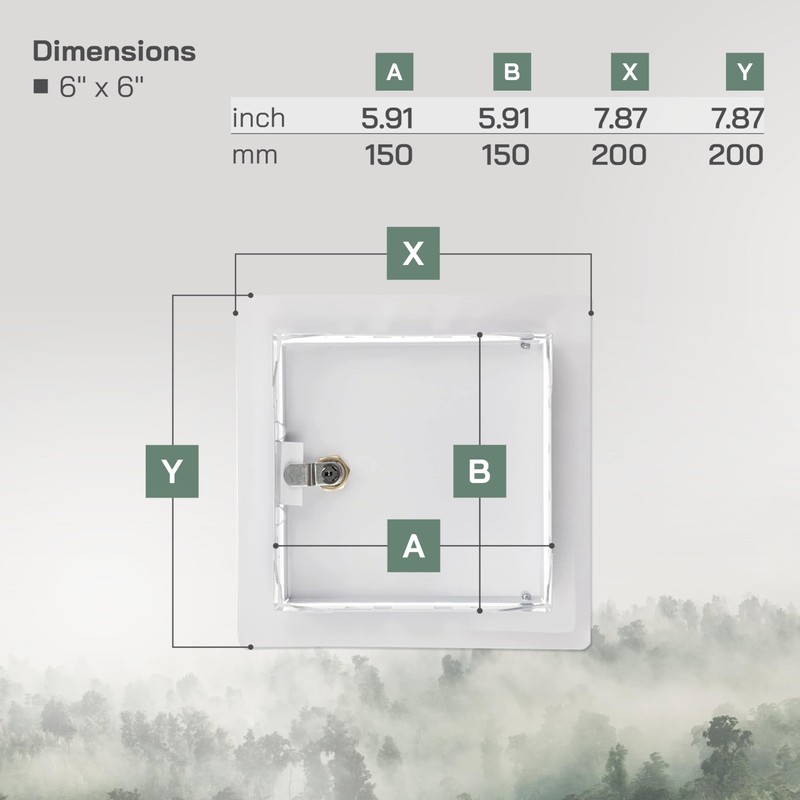 Vent Systems 6'' x 6'' Inch Lockable Metal Access Panel