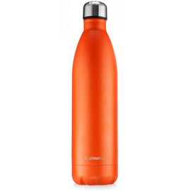 Culinaris - Edelstahl Isolierflasche, Trinkflasche, Thermoflasche, Auslaufsichere Wasserflasche - BPA Frei - Hält 24 Std. kalt & 12 Std. heiß (1000 ml, Orange)