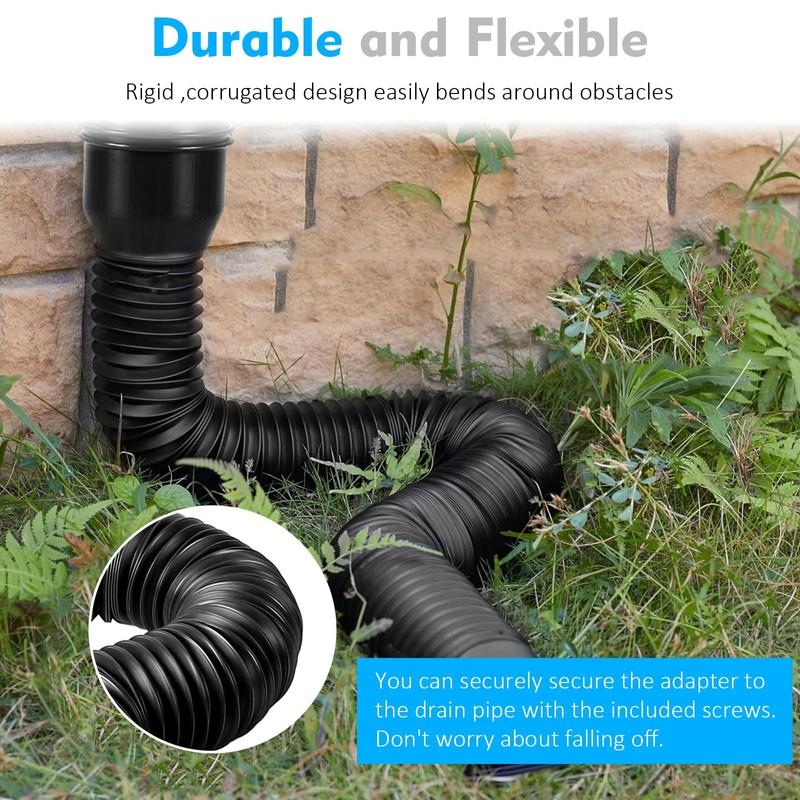 Bocguy Rain Gutter Downpipe, 1 Piece Gutter Flexible Downpipe Extension,