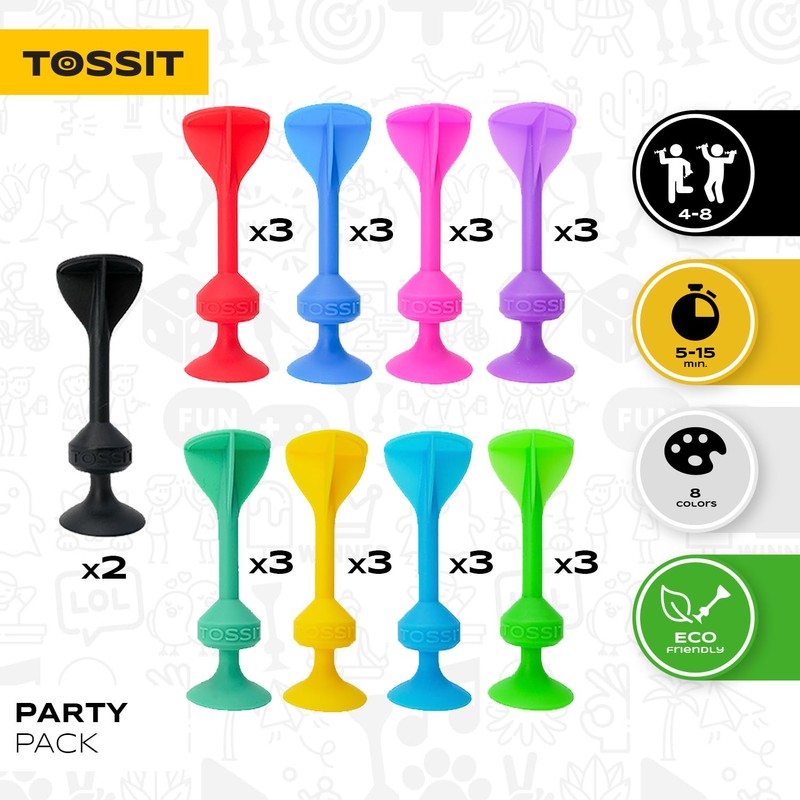 TOSSIT Game Set - Indoor, Outdoor Suction Cup Throwing Party